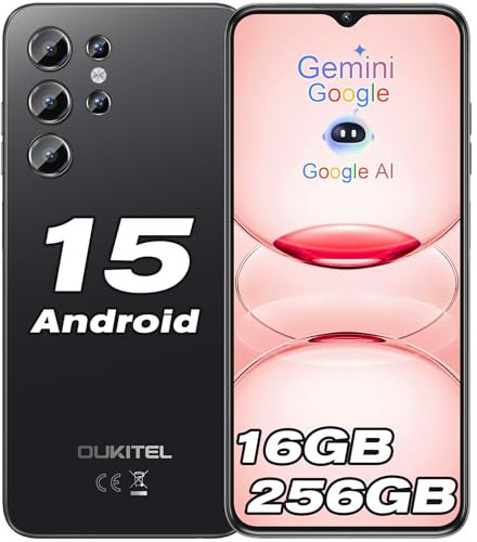 OUKITEL C1 Pro Smartphone Android 15, 16GB+256GB/1TB Telefono Cellulare, 5150mAh Telefoni Offerta, 6.52 HD+ Display, 13MP+5MP Fotocamera Cellulari, Dual SIM 3 Slot/Octa Core/Fingerprint/3.5mm Jack