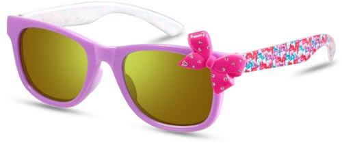 Hifot Gafas Sol Niña, Protección UV400 Gafas de Sol Niña 3 Años a 10 Años, Diseño Divertido Ideal para Vacaciones Playa Verano Excursión Salidas Fiestas de Cumpleaños
