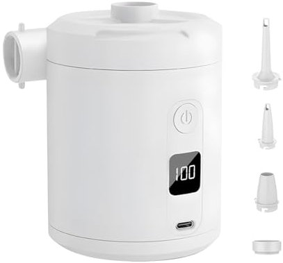 Air Mattress Pump Portable - Rechargeable Inflatable Pump Cordless | Quick Fill Automatic Blow Up Tool for Swimming Rings Sleeping Bed Pool Floats Outdoor Camping Road Trip