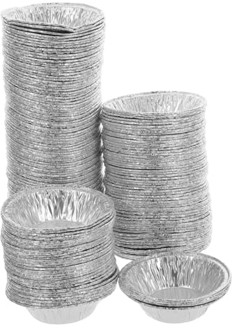 CIYODO 200 pezzi Stampi Usa e Getta per Crostatine e Muffin in Alluminio Formine Tondi per Dolci e Crostatine Monoporzione Adatti per Uova Torte e Ristoranti e Feste