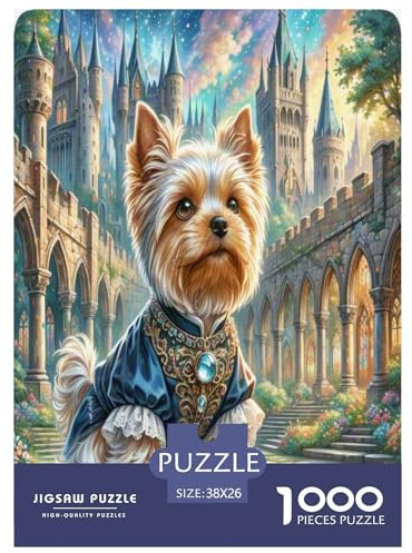 Yorkshire Terrier Jigsaw Puzzles Puzzles for Adults Kids. 1000 Pieces Impossible Challenge Toy Educational Game Home Decoration for Adults& Kids Age 14 Years Up 38x26cm/1000pcs