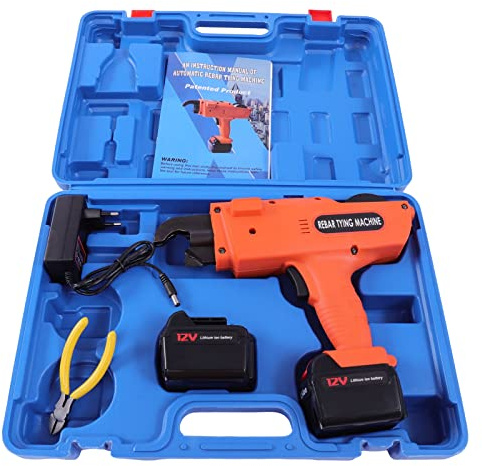 DunleyMin Automatische Bindemaschine 12V Elektrische Rebar Bindemaschine Bewehrungsverbinder Drahtbindemaschine für 6-25mm Stahlband