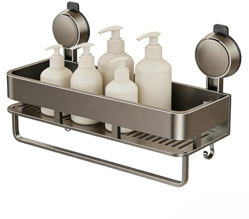 Générique Étagère de Douche pour Salle de Bain, Organisateur Mural à Ventouse, Rangement pour évier sans perçage, Maintien Solide et sécurisé, Conception compacte et, étagère d'accès Facile, pour