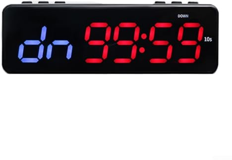 Hoppipola Minuteur de gym LED rechargeable avec dos magnétique, contrôle par application BT HIIT Tabata EMOM, horloge à intervalles de fitness 1800 mAh (bleu rouge)