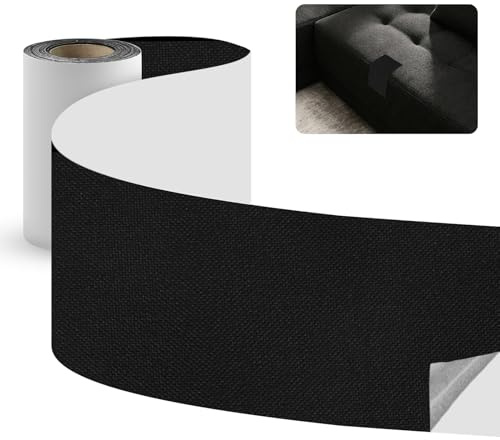 Hexizexi Flicken Selbstklebend Stoff 10x300cm Stoff Reparaturset Schwarz | Leinenstoff Patches Selbstklebend Stoffflicken Selbstklebend Reparaturflicken für Möbel Autositze Sofa Vorhang Bürostuhl