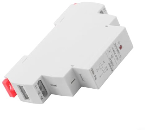 GR8-116 Relé intermedio de carril DIN 16A 1SPDT AC/DC 12V, módulo de conmutación auxiliar compacto de 18 mm con luz de estado LED roja para automatización y distribución de energía