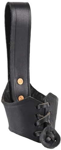 Corne à boire Support ceinture en cuir pour un Corne à boire à partir de 0,4L Noir-Moyen-âge moyenâgeuse