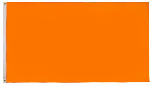 AZ FLAG - Drapeau Unicolore Orange - 150x90 cm - Drapeau De Couleur Orangée 100% Polyester Avec Oeillets Métalliques Intégrés - Pavillon 110 g