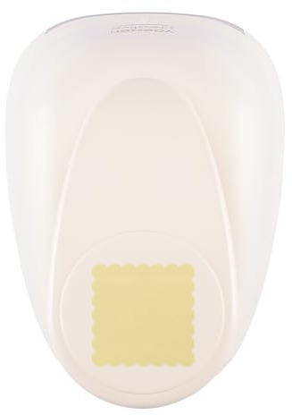 Vaessen Creative Craft Paper Punch - Scalloped Square - 6,6 x 6,6 cm - Circle Cutter for Crafting and Card Making