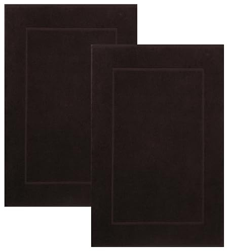 Betz Badvorleger Premium 50x70 cm 2er Set – Badematten aus 100% Baumwolle, ca. 650 g/m², Oeko-TEX® Standard 100, saugstark & weich Farbe Dunkelbraun