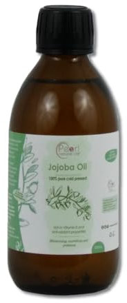100% Pure Golden Jojoba Oil 250ml - Cold Pressed,Unrefined, Vegan, Hexane Free, No GMO. A perfect aromatherapy and massage base oil 250ml