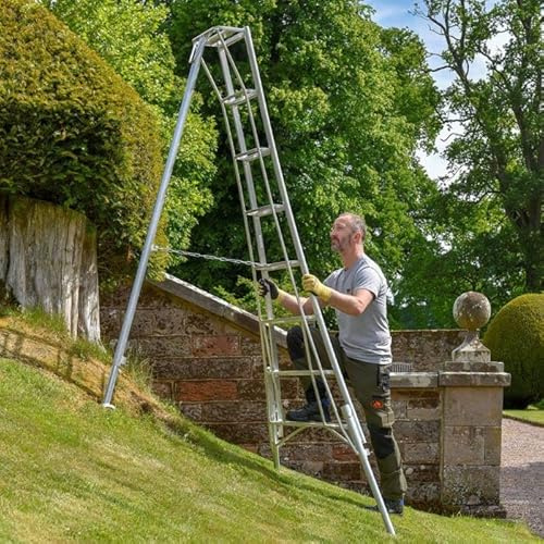 Hendon 12ft (3.6m) Aluminium Lightweight Ladder with 3 independently adjustable legs - Ideal for Gardeners, DIY enthusiast, Landscapers. Suitable for both outdoor and indoor use.