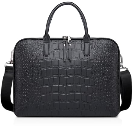 NICOLE & DORIS Bolso de Computadora Mujer Hombres Bolsos Bandolera para Ordenador Multifuncional Portátil Hombro Bolsa 13-15 Inch Maletín para Portátiles Negro