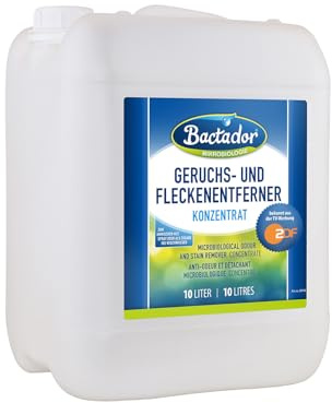 Bactador Enzymreiniger Konzentrat 10L - Geruchsentferner & Fleckenentferner - Mikrobiologischer Geruchsneutralisierer - Hundeurin/Katzenurin Entferner - Porentiefe Reinigung - Ergibt bis zu 500 L