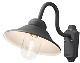 meineWunschleuchte Große LED Außenwandleuchte im Landhausstil aus Aluminium & Klarglas, Schwarz