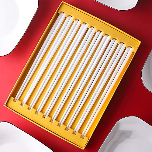 Bacchette Di Porcellana, Bacchette Riutilizzabili Bacchette Cinesi Lavabili In Lavastoviglie Stoviglie Resistenza Alle Alte Temperature, Bacchette Costose Regalo All'ingrosso-Bianco-2 (Bianco 10)