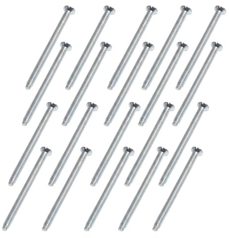 SDTOOLS M3.5 x 40mm, 75mm Electrical Slot Countersunk Machine Screw for Light Switch and Plug Sockets Stainless Steel Plated Slotted Head (20, M3.5 x 75mm)