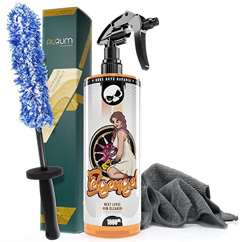 detailmate Felgenreinigungsset: Nuke Guys Felgengel Felgenreiniger, 1L, pH neutral + Aurum ultraFlat Microfaser Felgenbürste Mikrofasertuch 320GSM