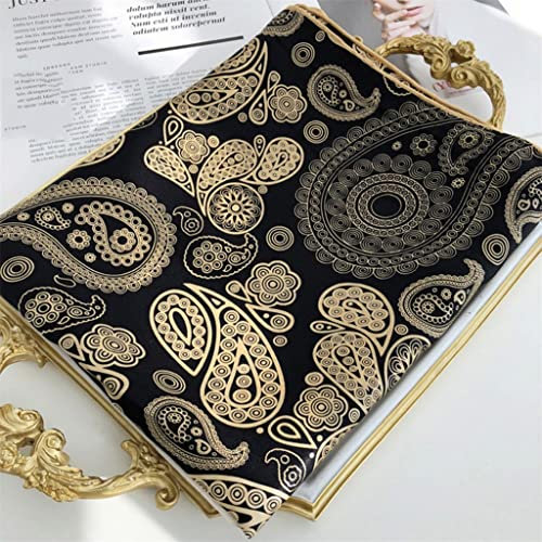Schal Schwarz Gold Cashewnuss Schal Damen Vielseitiger quadratischer Satinschal Seidenschal Schal Zubehör Damen