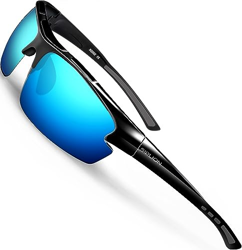 SIPLION Sport Sonnenbrille Herren Polarisiert UV400 Leichter TR90 Rahmen