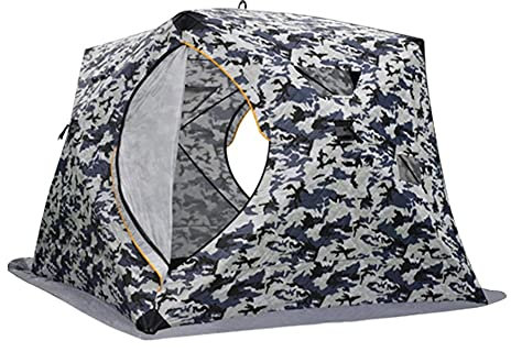 Winter-Eisfischerzelt für 5–8 Personen, großes Winter-Eisfischerzelt, warmes Camping-Touristen-Baumwollzelt, 240240190 cm (blau, 5–8 Personen) (Tarnung, 5–8 Personen)