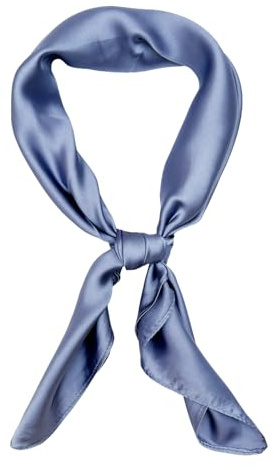 Bliceon Damen Seidentuch aus leichter Seide, Eleganter Seidenschal, Bandana, Halstuch und Kopftuch, Geschenk für Frauen, Vielseitiges Seidenschal (Haze Blau)
