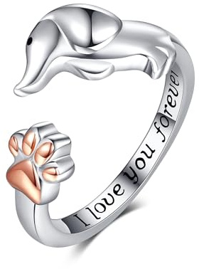 DAYLINLOVE Kolibri/Hai/Seaturtle/Baum des Lebens Löffelringe 925 Sterling Silber verstellbare Tier Schmuck Geburtstagsgeschenke für Frauen