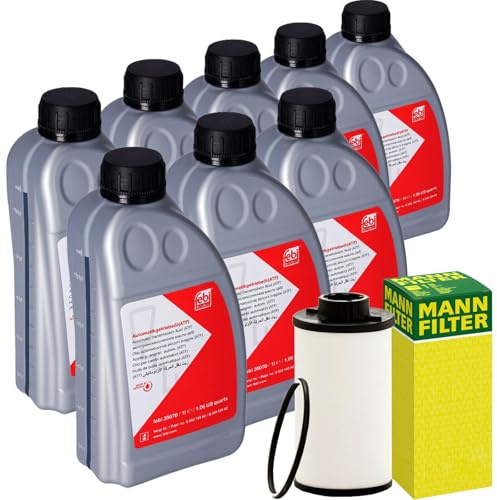 Mann Getriebeölfilter + 9L Febi Dct Fluid | H6003z, (HX132D)+9x 39070 ATF Fluid Mann+Febi passend für Doppelkupplungsgetriebe 6 Gang DQ250 0D9 02E