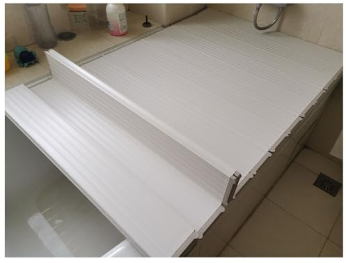 Cubierta de bañera a prueba de polvo, tapa de obturador de 1 cm de grosor, bandeja escalable para baños de leche, spa, 8 tamaños, soporta 10 kg (120 x 70 x 1 cm)