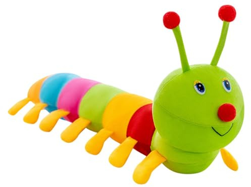 Bunte Raupe Kuscheltier, 50-230 cm Plüschtier Raupe, Raupenkissen, Raupe Stofftier, Regenbogen Raupe Weiches langes Wurfkissen Plüsch Raupenplüschkissen, Kinder Plüschpuppen (75 cm,Regenbogen)