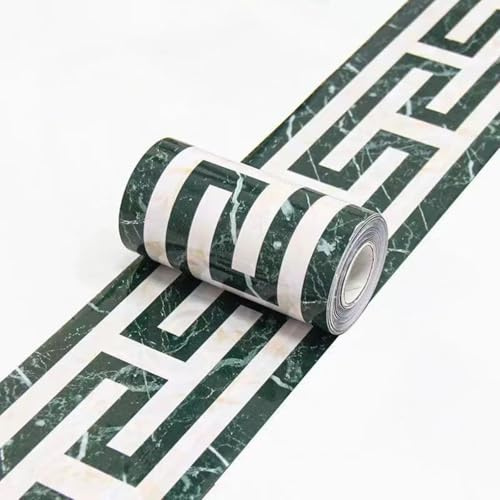 VisitRyl Tapetenbordüre Selbstklebend Grüner Marmor 10cm X 1000cm – Einfache Montage für Wände