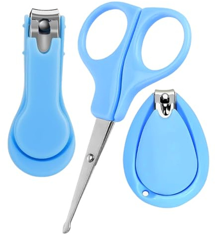 2 Pieces of Baby Nail Scissors and 1 Piece of Scissors, Nail Care Supplies, Children's Supplies, Nail Trimming Tools.