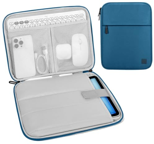 Dadanism 9-11 Pollici Tablet Borsa Imbottita per iPad (A16) 11, iPad Air 11 M4/M3, iPad Pro 11 M5/M4, iPad 10a Gen/Air 5 10,9, iPad 9/8/7a Gen 10,2, Galaxy Tab A11+ 11, Tab M11 11, Blu Pavone
