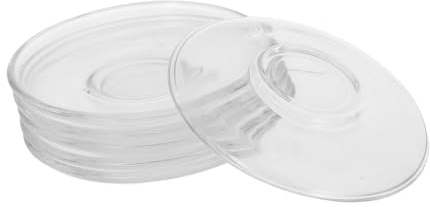 FUNNETOYU Piattini di Vetro Trasparente Rotondi 9x9 Cm Sottobicchiere da tè Multiuso Resistente all’Usura per Casa Hotel Ristorante Set da 6 Pezzi