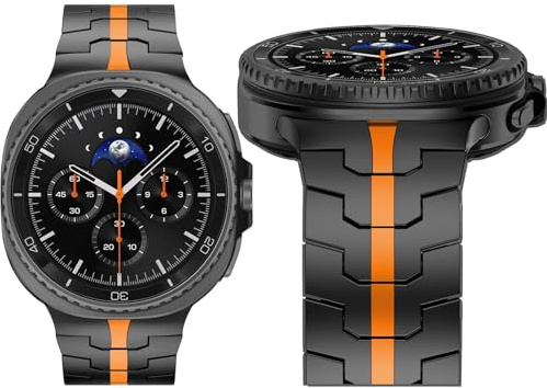 Metallremmar kompatibla med Galaxy Watch 8 40 mm 44 mm/8 klassisk 46 mm rem män kvinnor, inget mellanrum ett klick fäste rostfritt stål länkarmband justerbart band för Galaxy Watch 8 Serien