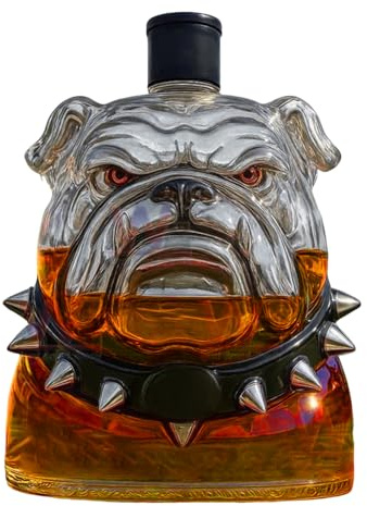weiting Caraffa per Vino, Decanter In Bulldog Trasparente 300ml, Servitore Alcolici Arredamento Casa per Uomo Bar Soggiorno Matrimoni Feste