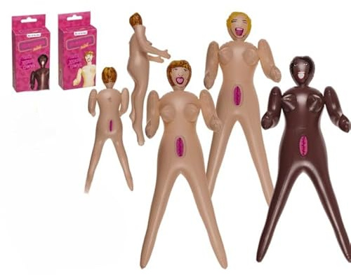 Muñeca Hinchable Mini para Fiestas, Despedida de Soltero, 66 cm, 3 Diseños Surtidos, Rosa, con Caja de Regalo