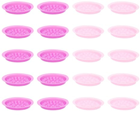 OSALADI Bandejas para Pestañas Postizas 100 Piezas Tamaño Pequeño Plástico Rosa y Morado Soporte de Pegamento Práctico para Uso Profesional y Doméstico en Salones y Maquillaje