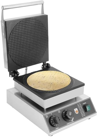 Electric Ice Cream Cone Maker, 1750W Waffle Cone Machine with Temperature and Time Control, Stainless Steel Non-Stick Egg Roll Maker for bakeries Snack Shops Restaurants Schools Food Factories Etc