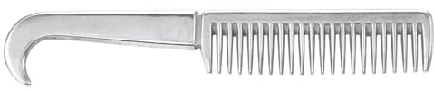 Peigne de cheval en métal, outil de toilettage de queue de crinière en alliage d'aluminium, conception ergonomique durable, parfait pour enlever les nœuds sur la crinière et la (6,5 pouces)