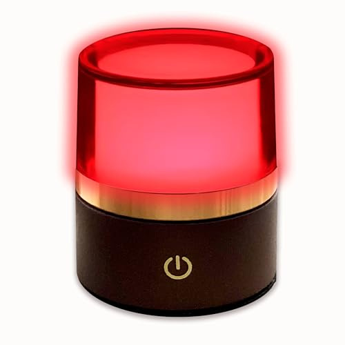 Lámpara de Luz Roja Circadiana 600nm – Sin Flicker, sin EMF, Portátil e Intensidad Regulable – Iluminación Roja Minimalista para un Ambiente Cálido, Sin Luz Azul – Materiales Premium. (Mini)