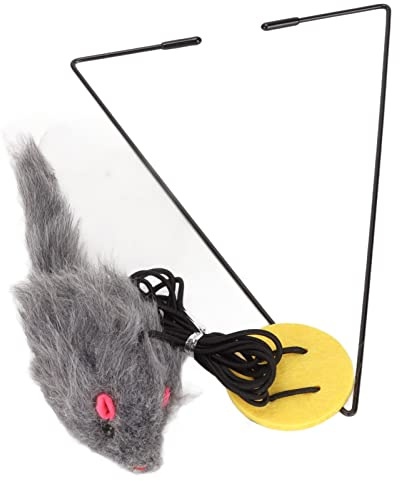RASTKY An der Tür Hängendes Maus-Katzenspielzeug, Interaktives, Verstellbares, Einziehbares Katzen-Fang-Mausspielzeug für Gesunde Beziehungen, für Türen, Fenster, Sitze, Plüsch