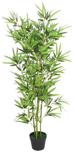 Ziaphsol Künstliche Bambuspflanze mit Topf, 120 cm grün, 552 Blätter, Polyester Deko Kunstbaum für Wohnzimmer, Büro, Indoor Outdoor, pflegeleicht