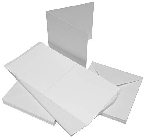 Craft UK 289 Karten und Umschläge, 12,7 x 17,8 cm, Weiß, 50 Stück