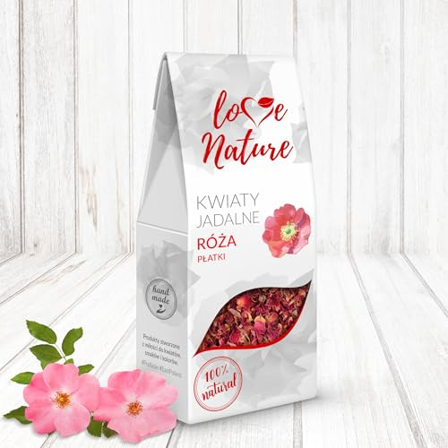 Bella Decor Essbare Blüten Getrocknete Blumen Dekoblüten Tortendeko Tortendekoration Kaffee Tee Desserts Limonade Speisen Rose Blütenblätter 20 g