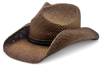 Peter Grimm Strohhut Round Up Cowboyhut - Stilvoller und vielseitiger Strohhut für Damen und Herren - Einheitsgröße