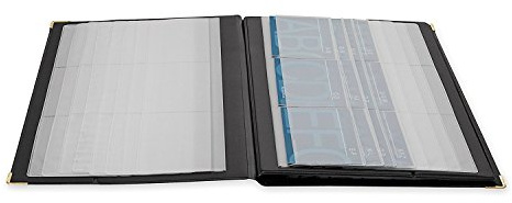 Rolodex 67465 Rolodex 192-Card Capacity Vinyl Business Card Book, 32 Pgs, 11-3/4 x 7-1/4, BK