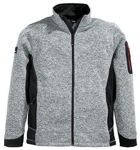 FHB Strick-Fleece Christoph Größe XL, 1 Stück, grau/schwarz, 79595-1120-XL