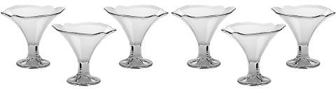 CRISTALICA Eiscremeglas 6er-Set Eisbecher Blüte Kelchglas Coral Bambini 220ml Gelato