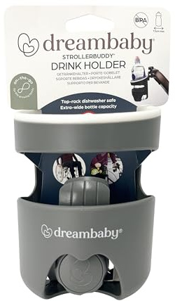 Dreambaby Strollerbuddy Drink Cup Holder, Grey/White